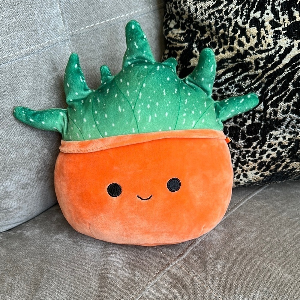 Squishmallows Orange and Green Carrot Stuffed Animal